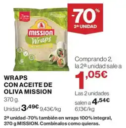 Hipercor Mission Wraps con aceite de oliva oferta