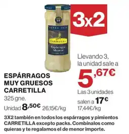 Hipercor Carretilla Espárragos muy gruesos oferta