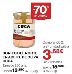 Hipercor Cuca Bonito del norte en aceite de oliva oferta