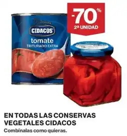 Hipercor Cidacos En todas las conservas vegetales oferta
