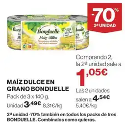 Hipercor Bonduelle Maíz dulce en grano oferta