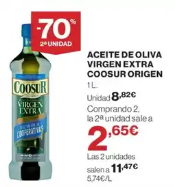Hipercor Aceite de oliva virgen extra coosur origen oferta