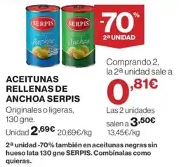 Hipercor Serpis Aceitunas rellenas de anchoa oferta
