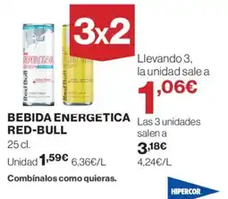 Hipercor Red-Bull Bebida energetica oferta