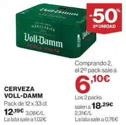 Hipercor Voll-Damm Cerveza oferta