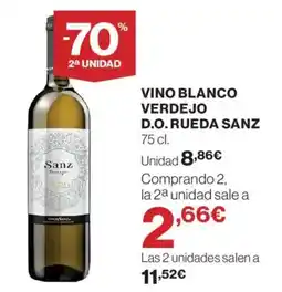 Hipercor Sanz Vino blanco verdejo d.o. rueda oferta