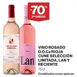 Hipercor Vino rosado d.o.ca rioja cune selección limitada, lan y reciente oferta
