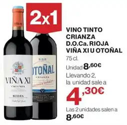 Hipercor Vino tinto crianza d.o.ca. rioja viña xi u otoñal oferta
