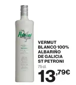 Hipercor Vermut blanco 100% albariño de galicia st petroni oferta