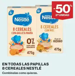 Hipercor En todas las papillas 8 cereales nestlé oferta
