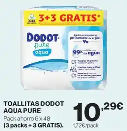Hipercor Toallitas dodot aqua pure oferta