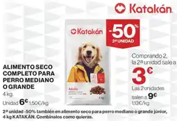 Hipercor Alimento seco completo para perro mediano o grande oferta