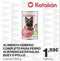 Hipercor Alimento húmedo completo para perro albóndigas en salsa buey o pollo oferta