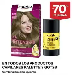 Hipercor En todos los productos capilares palette y got2b oferta