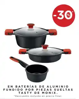Hipercor En baterías de aluminio fundido por piezas sueltas tasty de monix. oferta