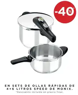 Hipercor En sets de ollas rápidas de litros speed de monix oferta