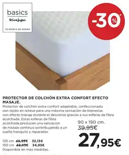 Hipercor Protector de colchón extra confort efecto masaje oferta