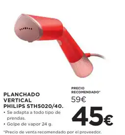 Hipercor Philips Planchado vertical sth5020/40. oferta