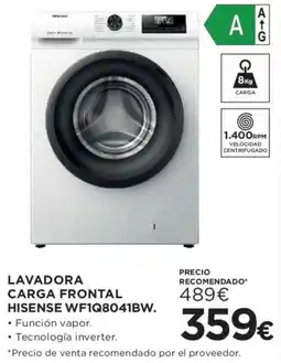 Hipercor Hisense Lavadora carga frontal wf1q8041bw oferta