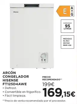 Hipercor Hisense Arcón congelador oferta