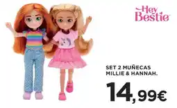 Hipercor Set 2 muñecas millie & hannah. oferta