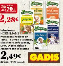 Gadis HORNIMANS Infusiones Frambuesa-Rooibos sin Teína, Té Verde a la Menta, Slim o Rojo oferta