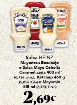Gadis HEINZ Salsa Mayonesa Bocabajo o Salsa Mayo Cebolla Caramelizada Kétchup o Mayomix oferta