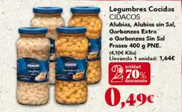 Gadis CIDACOS Legumbres Cocidas Alubias, Alubias sin Sal, Garbanzo: Extra o Garbanzos Sin Sal frasco oferta