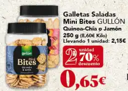Gadis GULLÓN Galletas Saladas Mini Bites Quinoa-Chía o Jamón oferta