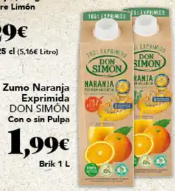 Gadis DON SIMÓN Zumo Naranja Exprimida Con o sin Pulpa oferta