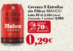 Gadis MAHOU Cerveza 5 Estrellas sin Filtrar oferta
