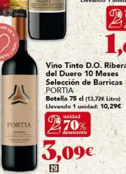 Gadis PORTIA Vino Tinto D.O. Ribera del Duero 10 Meses Selección de Barricas oferta