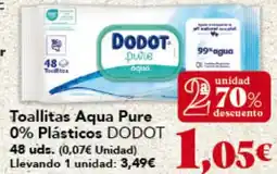 Gadis DODOT Toallitas Aqua Pure 0% Plásticos oferta