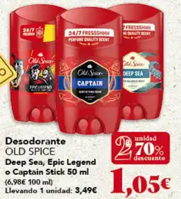 Gadis OLD SPICE Desodorante Deep Sea, Epic Legend o Captain Stick oferta