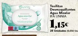 Gadis IFA UNNIA Toallitas Desmaquillantes Agua Micelar oferta