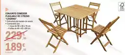 E.Leclerc Conjunto comedor plegable de 5 piezas livorno oferta