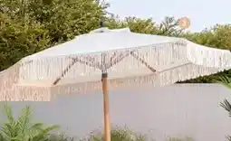 E.Leclerc Parasol con tela de macrame oferta