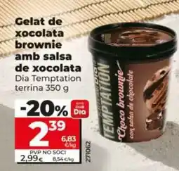 Dia Dia temptation - helado de choco brownie con salsa de chocolate oferta