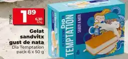 Dia Dia temptation - helado sándwich sabor a nata oferta