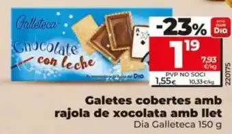 Dia Dia galleteca - galletas cubiertas con tableta de chocolate con leche oferta