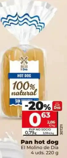 Dia El molino de dia - pan hot dog oferta