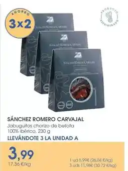Supermercados Plaza Sánchez romero carvajal - jabuguitos chorizo de bellota oferta