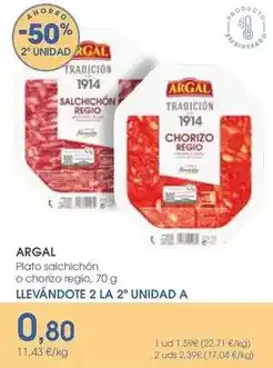 Supermercados Plaza Argal - plato salchichon o choizo relo oferta
