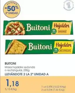 Supermercados Plaza Buitoni - masa hojaldre redonda oferta