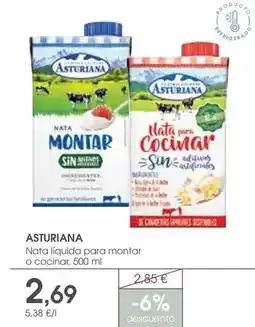 Supermercados Plaza La asturiana - nata liquida para montar o cocinar oferta