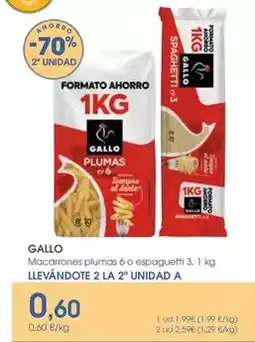 Supermercados Plaza Gallo - macarrones plumas o espaguetti oferta