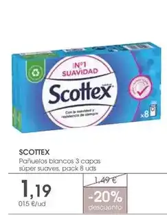 Supermercados Plaza Scottex - panuelos blancos 3 capas super suaves oferta
