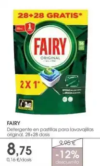 Supermercados Plaza Fairy - detergente en pastillas para lavavajillas original oferta