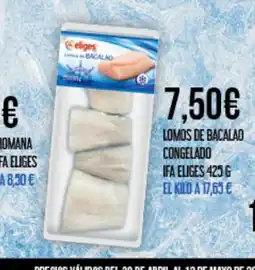 Claudio IFA ELIGES Lomos de bacalao congelado oferta
