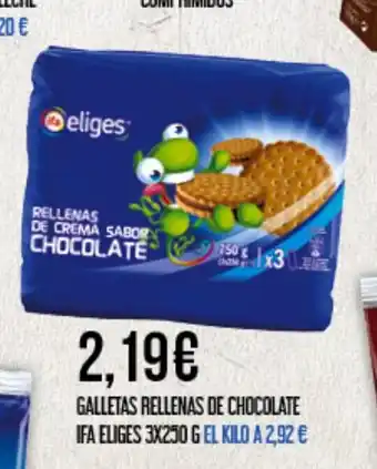 Claudio IFA ELIGES Galletas rellenas de chocolate oferta